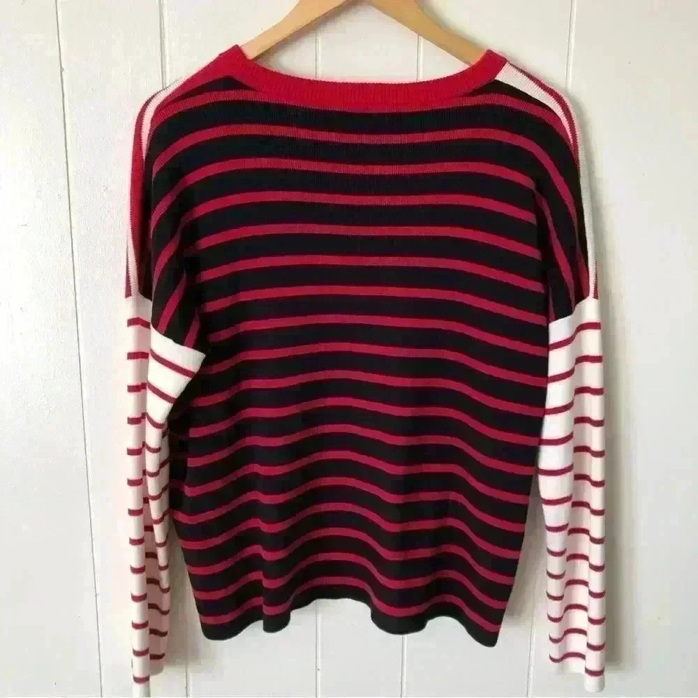 CAbi Striped Cotton Top Sweater Size S - Picture 8 of 10